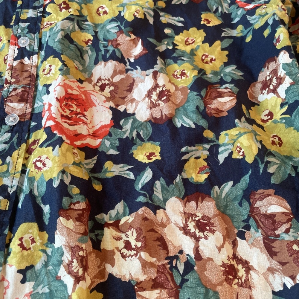 Tunevuse Men's Regular Fit Size XL Floral Collar Button Down Shirt Long Sleeve - Picture 2 of 13